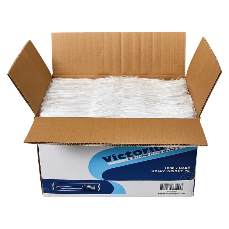 Victoria Bay Fork PS White Extra Heavy Duty Individually Wrapped 1000/Case