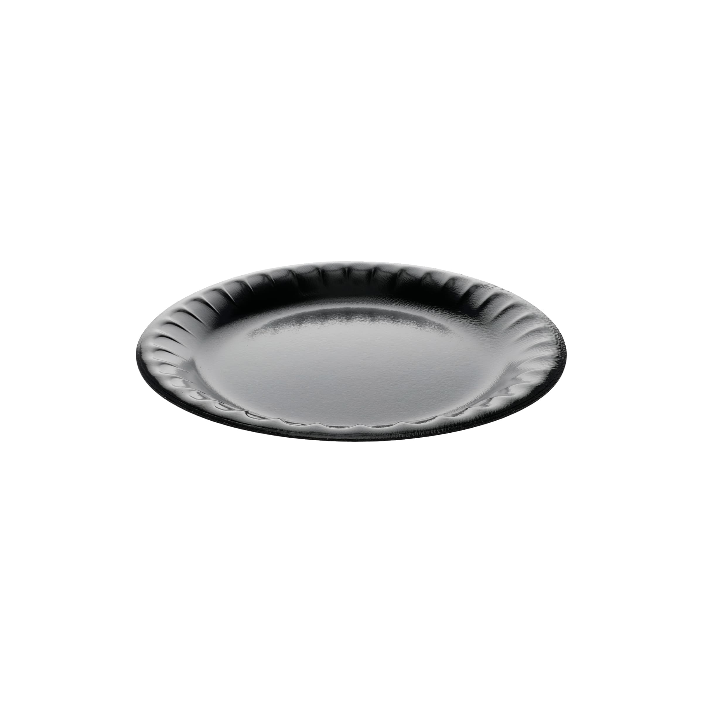 Placesetter® Plate 8.9X0.8 IN Polystyrene Foam Black Round Laminated 500/Case