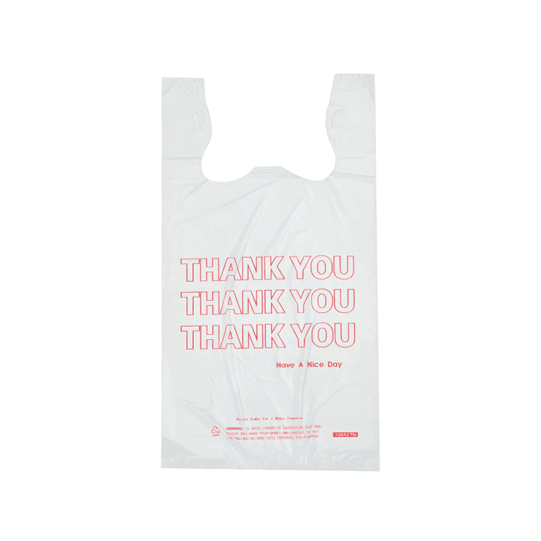 Hilex® Bag 1/6 HDPE 13MIC Thank You T-Sack 1000/Case