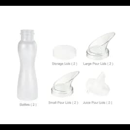 Salad Dressing Juice Bottle 32 OZ PC Clear Set With Frosted Lids 1/Set