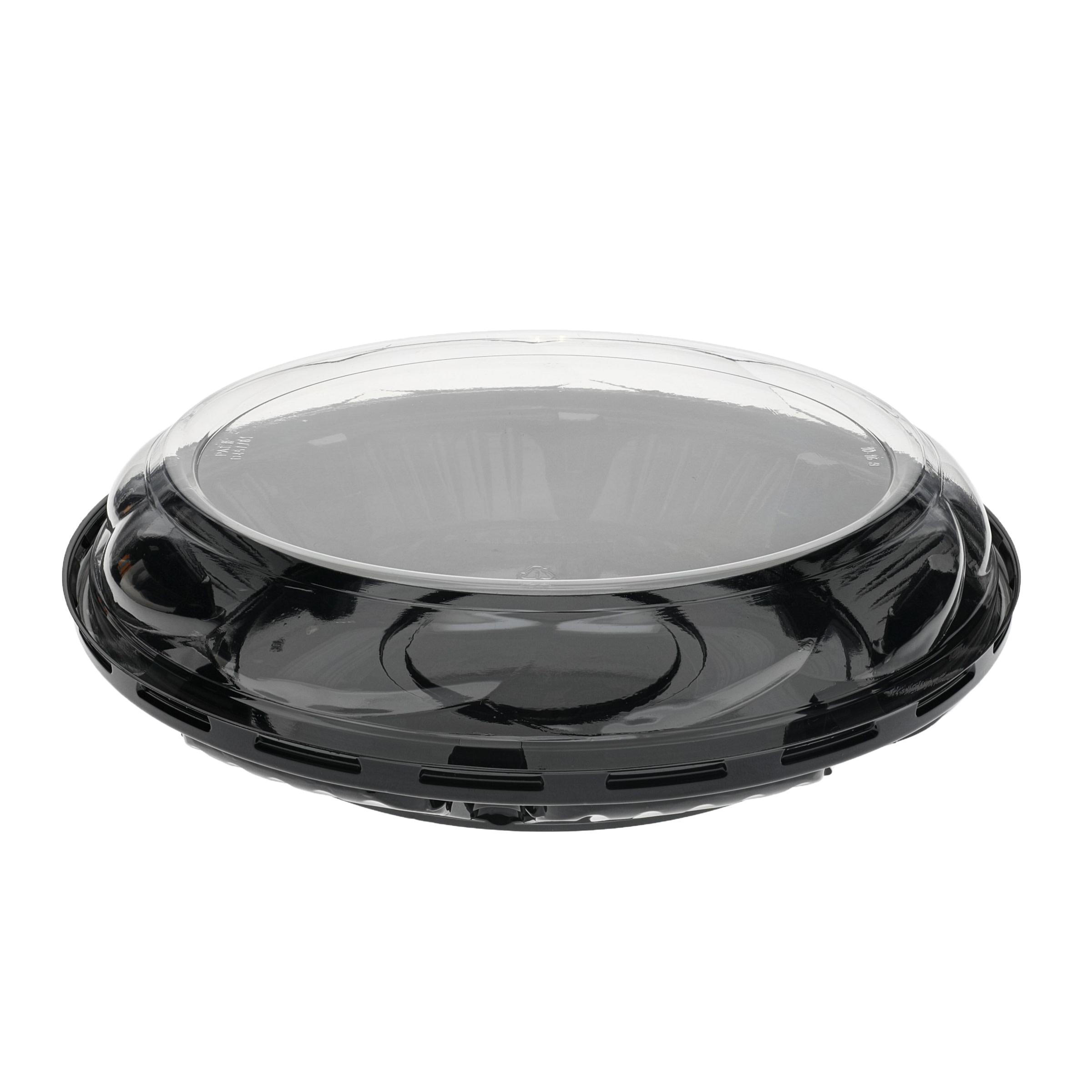 Pie Container & Lid Combo With High Dome Lid 9.75X2.6 IN PET Black Clear Round Swirl 100/Case