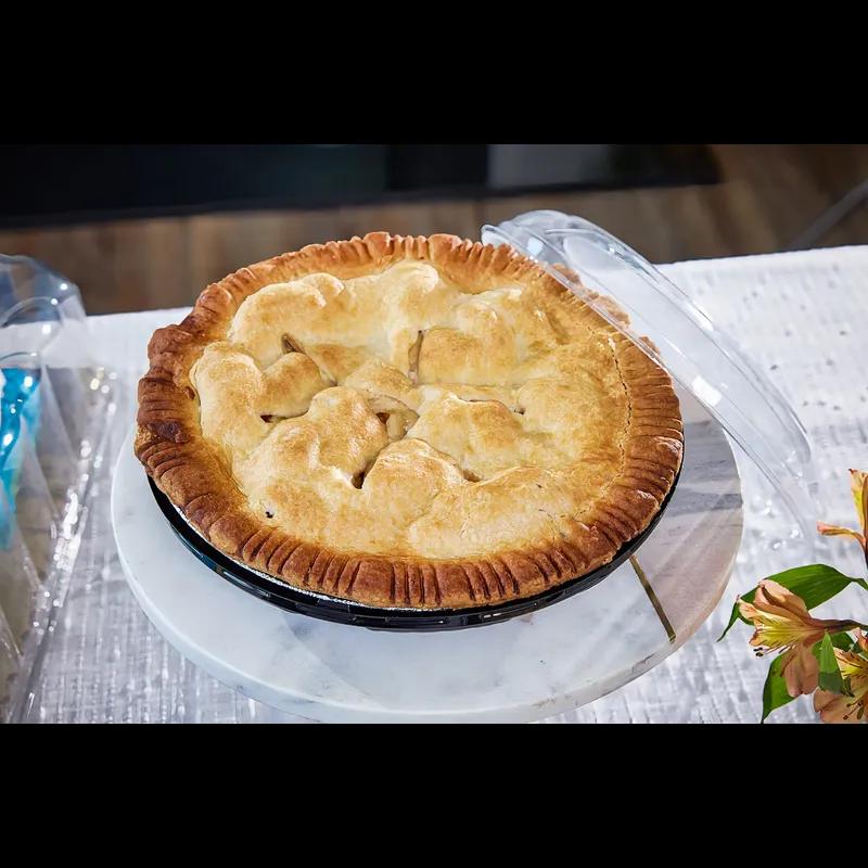 Pie Container & Lid Combo With High Dome Lid 9.75X2.6 IN PET Black Clear Round Swirl 100/Case