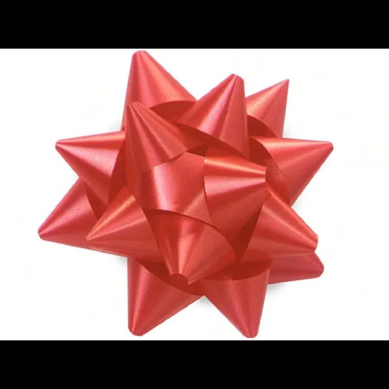 Star Bow 3.5X3.25 IN Red PP Peel & Stick 48/Pack