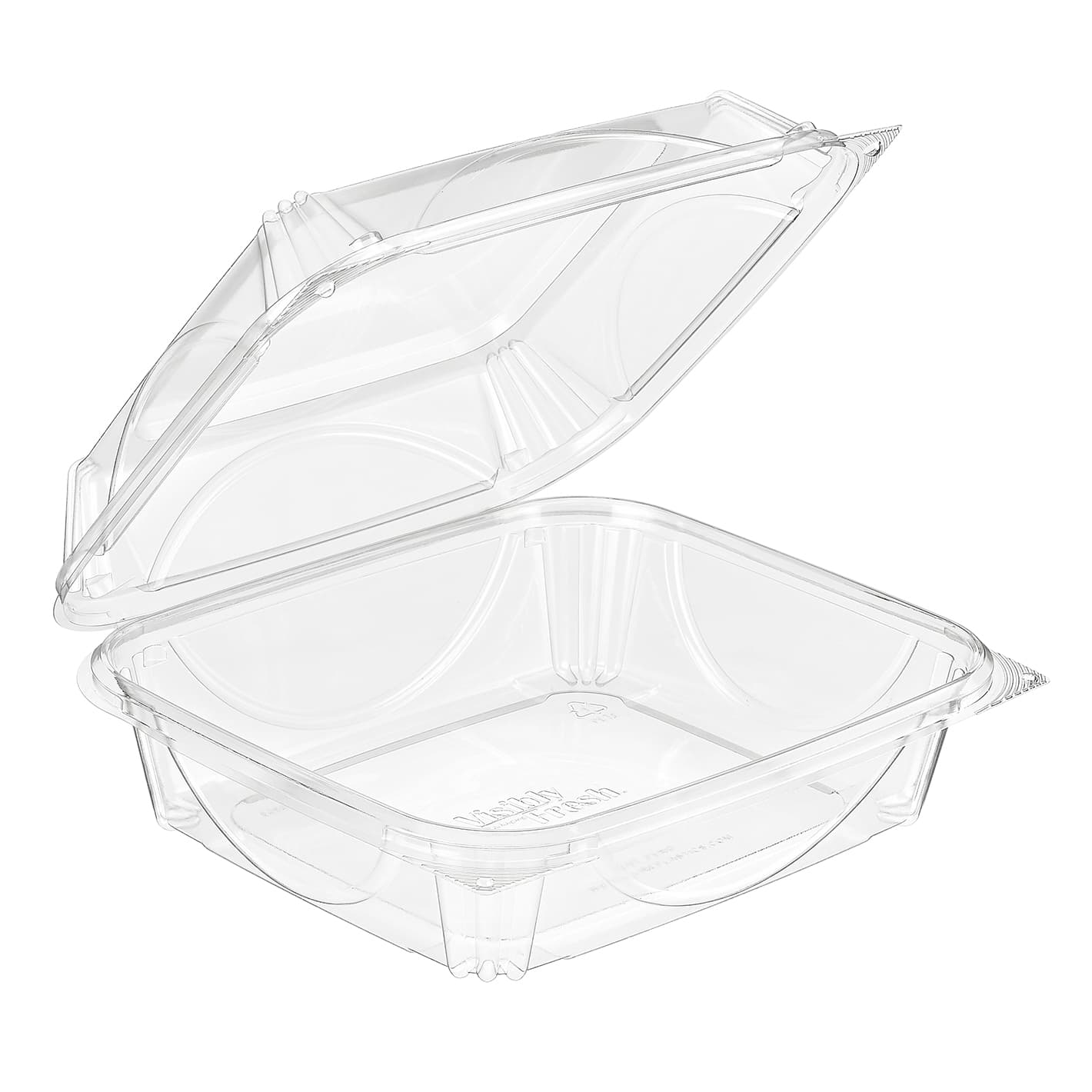 Essentials Take-Out Container Hinged With Dome Lid 8.9375X7.875X3.375 IN RPET Clear Square 110/Case