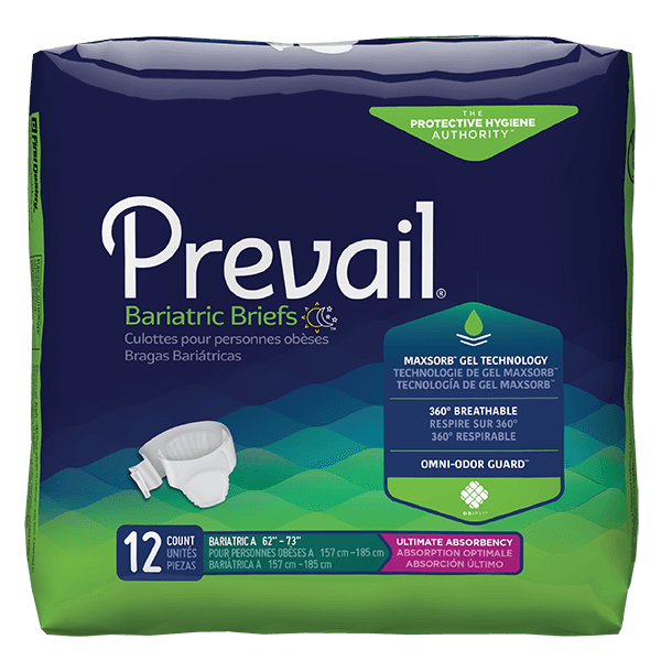 Prevail® Unisex Underwear XXL Textile Brief 12 Count/Bag 4 Bags/Case