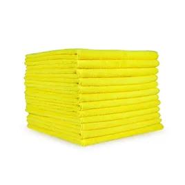 Cleaning Cloth 16X16 IN Microfiber Yellow 12/Pack