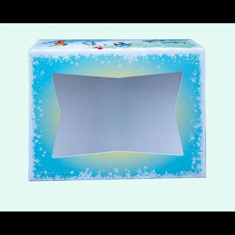 Bakery Box 8X5.75X2.5 IN Paperboard Winter Wonderland Automatic With Window 150/Case