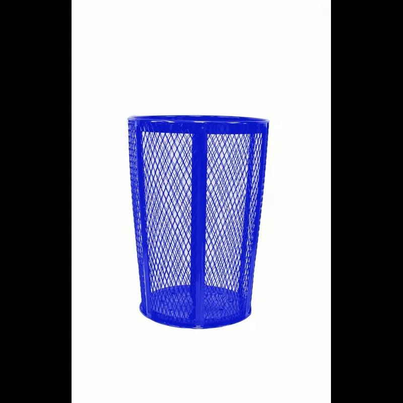 Classic Collection Trash Can 23X33 IN 48 GAL Blue Round Steel Outdoor Mesh 1/Each