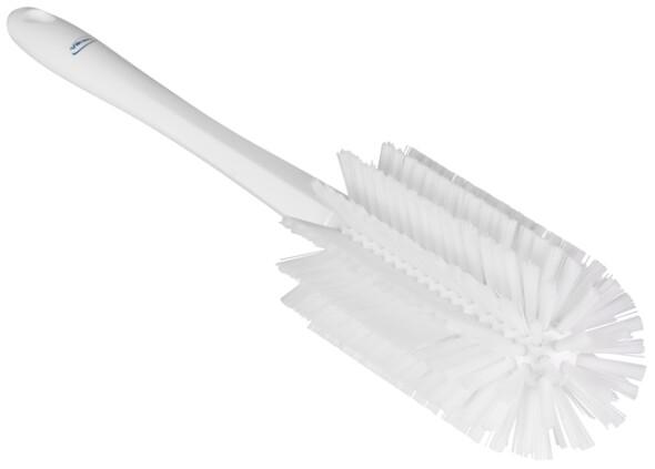 Vikan® Pipe Brush 16.9X3.1X3.1 IN PP Polyester PBT Stainless Steel White With Handle Medium 10/Case