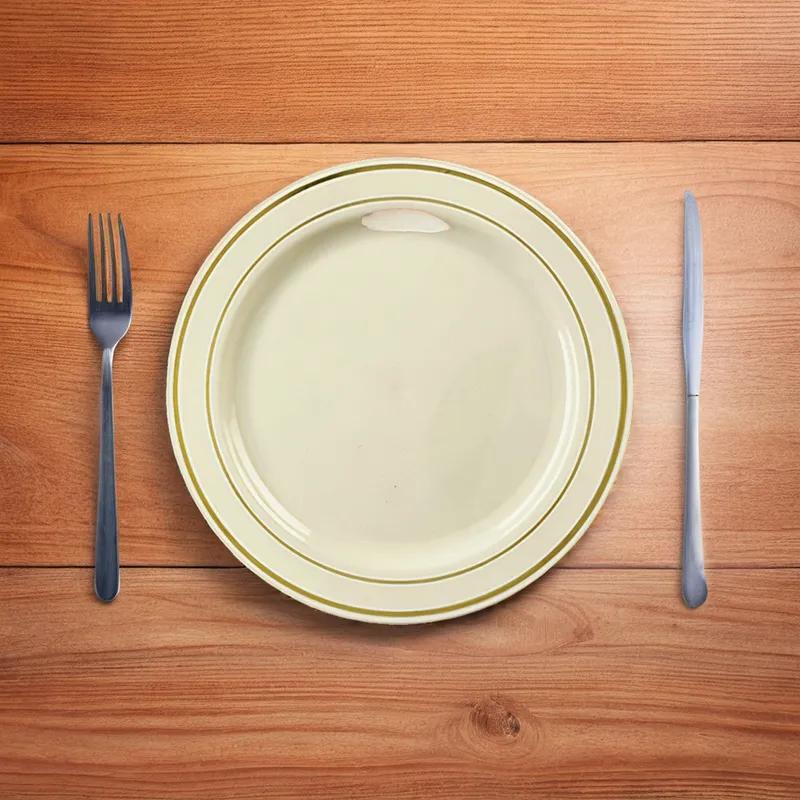 GlimmerWare Plate 10 IN Bone Gold 120/Case