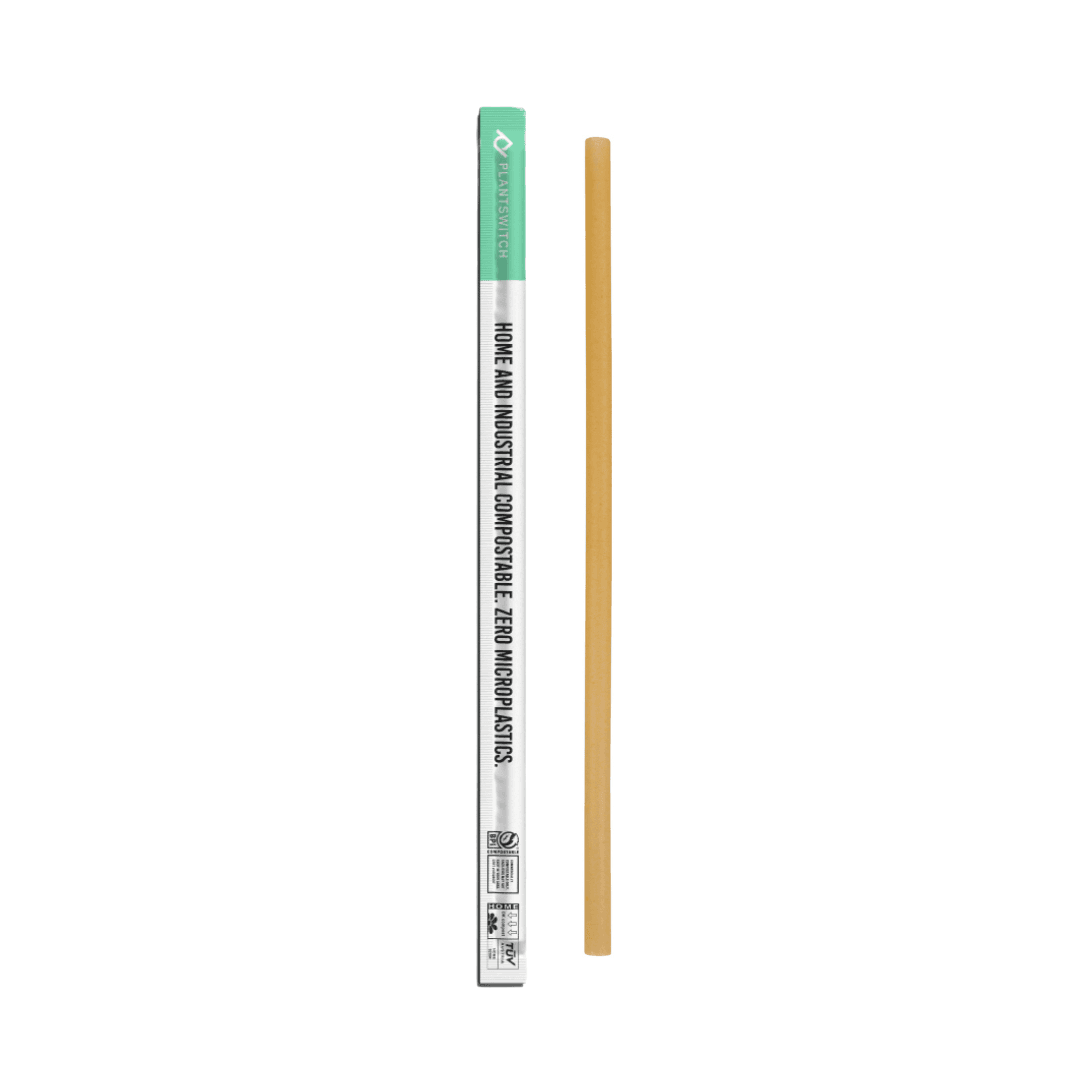 CompostZero™ Jumbo Straw 7.75 IN Natural Wrapped 500 Count/Pack 4 Packs/Case 2000 Count/Case