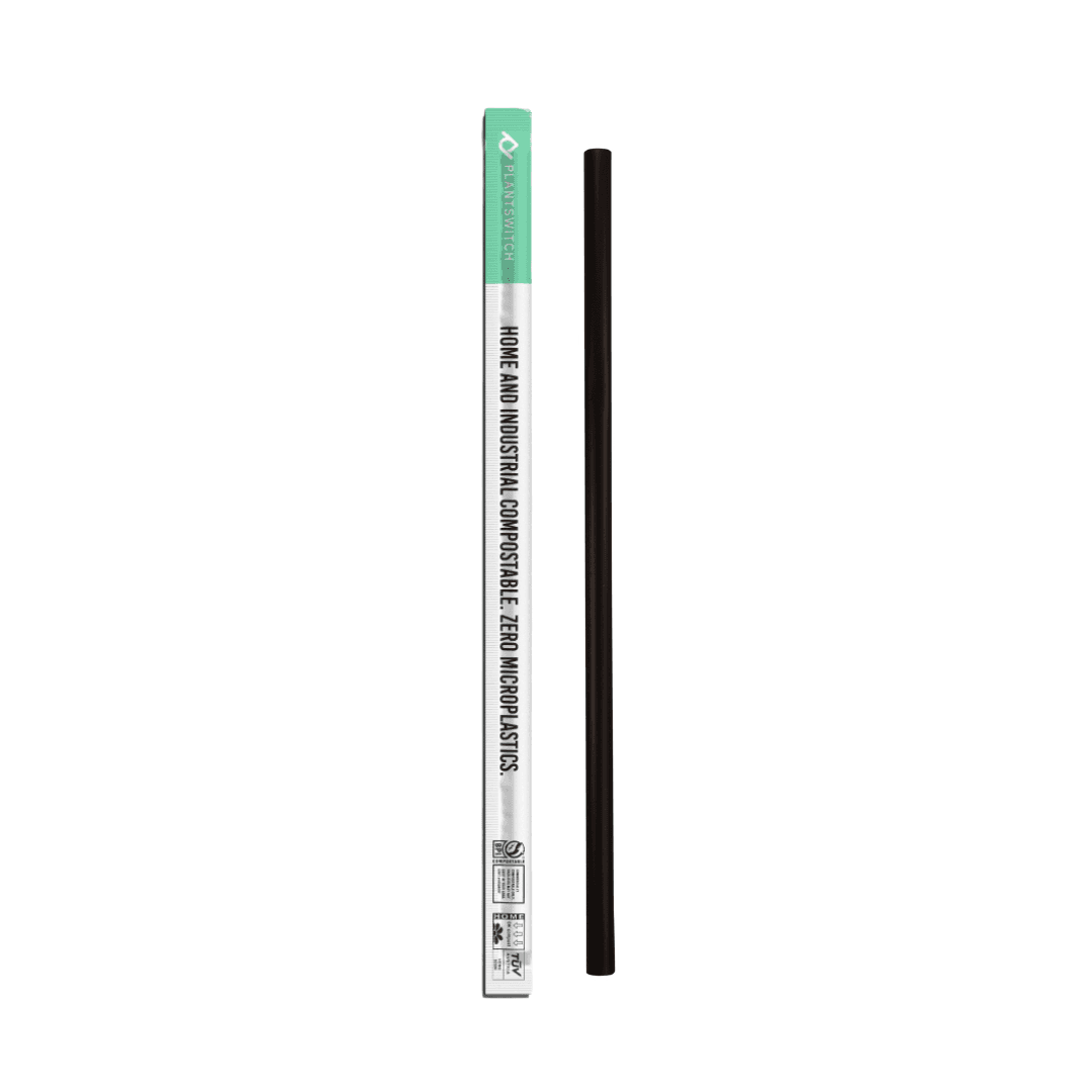 CompostZero™ Jumbo Straw 7.75 IN Black Wrapped 500 Count/Pack 4 Packs/Case 2000 Count/Case