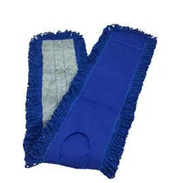 HOSPECO® Mop Pad 48 IN Blue Gray Microfiber Polyester Blend Fringed Loop End Canvas Backing 1/Each