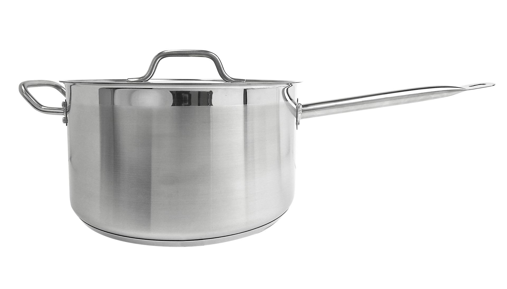 Sauce Pan 22.72X11.61X6.34 IN 10 QT Stainless Steel With Lid Dishwasher Safe Oven Safe 1/Each