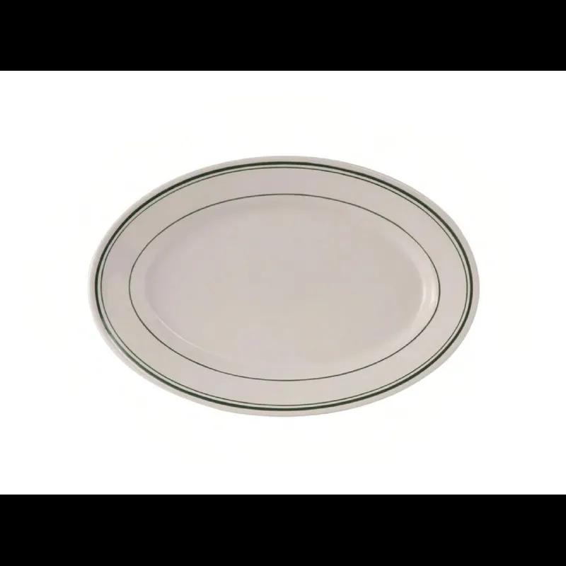 Platter 10.5X7.38 IN China Eggshell Green Oval Gloss 24/Case