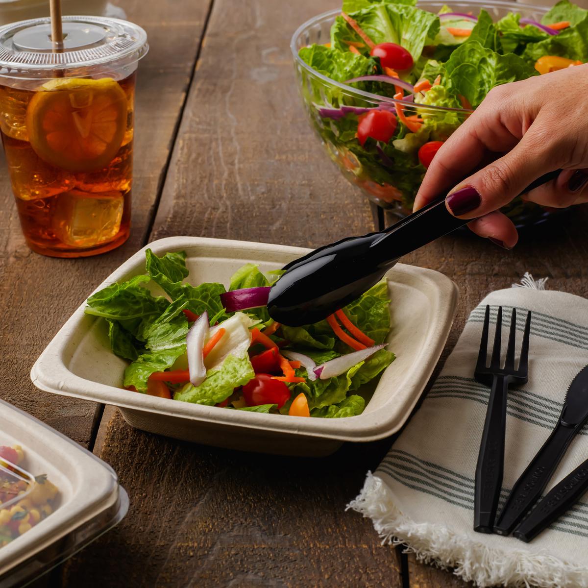 Serving Tongs 6 IN Plastic Black Heavyweight Scalloped 24/Case