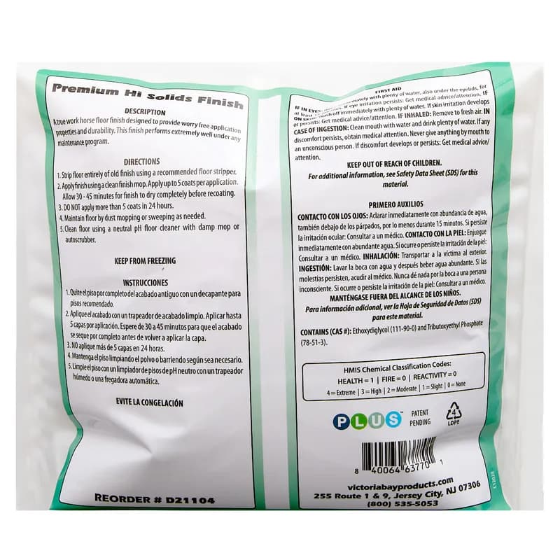 Victoria Bay Premium Hi Solids Finish 2.25 GAL 2/Case