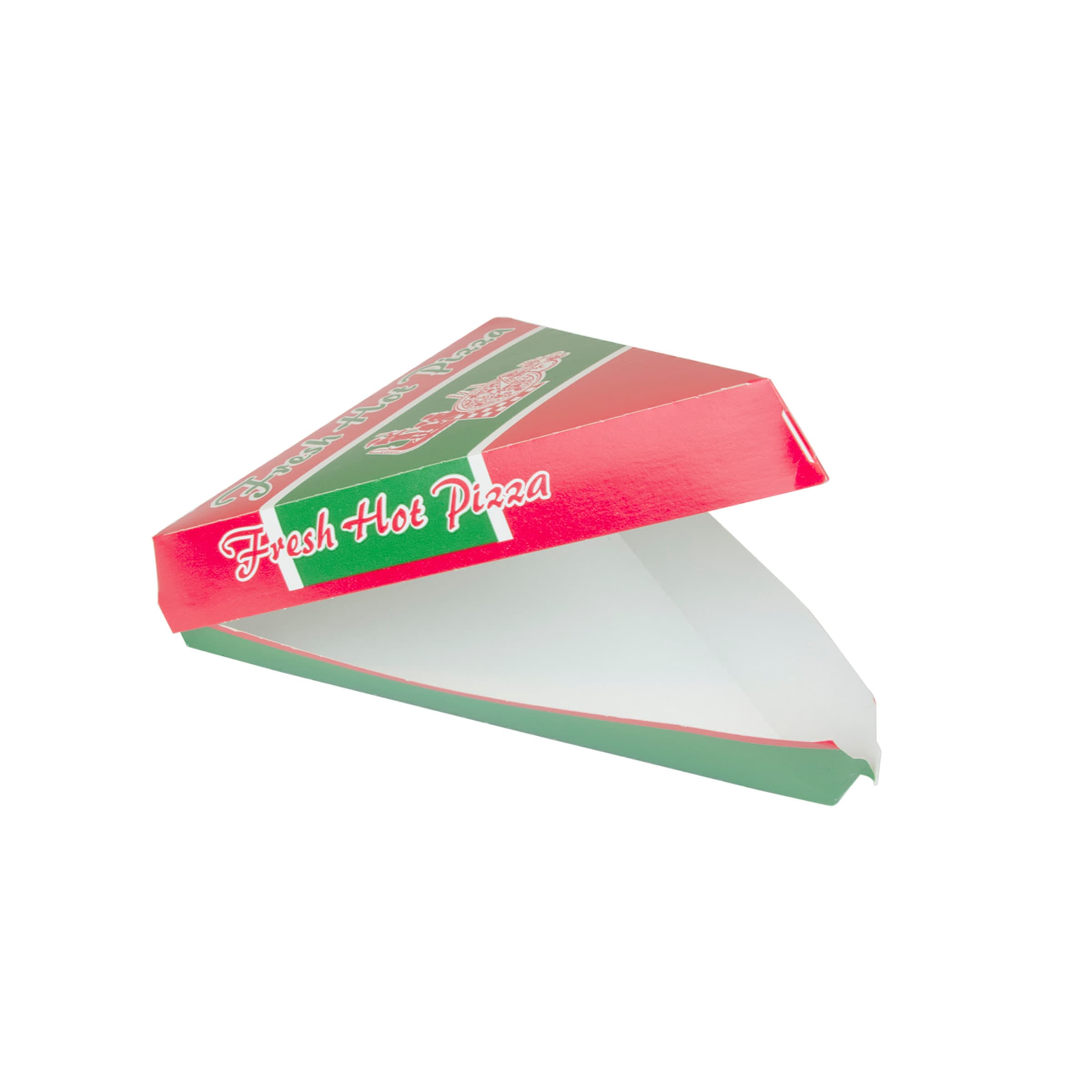 Pizza Slice Container Hinged 16/8 9.37X7.48X1.75 IN Paperboard White Fresh Hot Pizza 400/Case