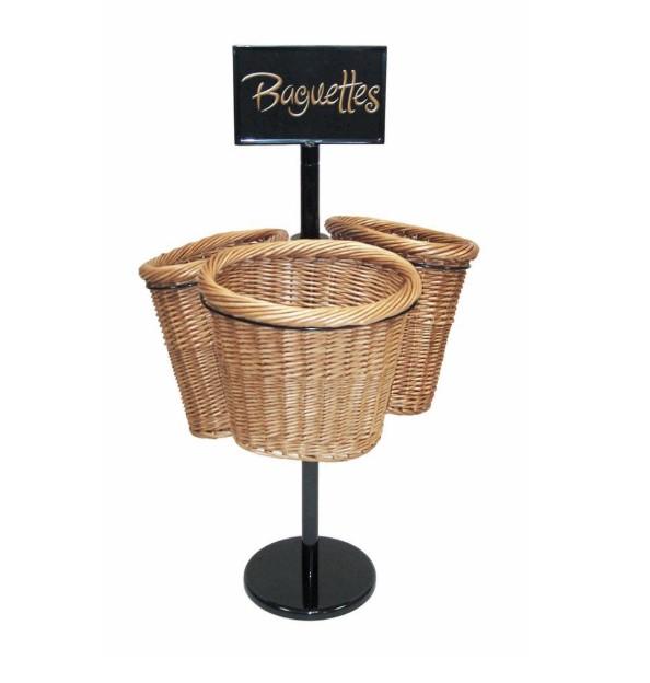 Basket 30X26X46 IN Powder Coated Metal 3 Baskets Display Floor Adjustable 1/Each