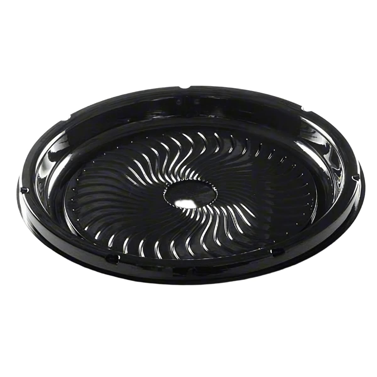 Polar Pak® Ebony Serving Tray Base 16X1 IN PET Black Round Deep 50/Case
