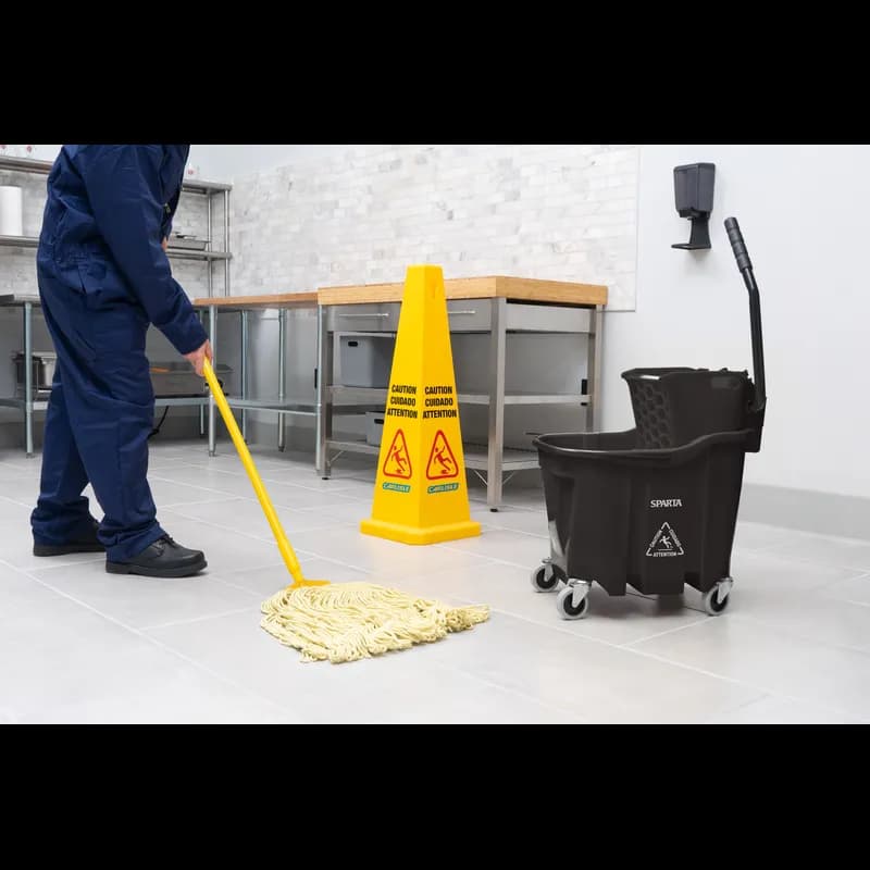 OmniFit™ Mop Bucket & Wringer 21X18X36 IN 35 QT PP Black Combo 1/Each