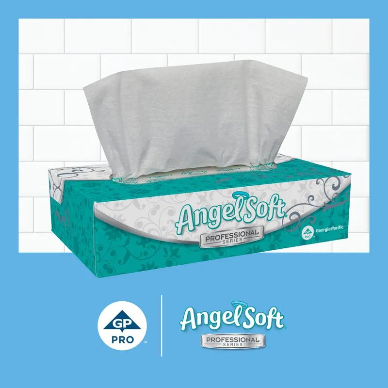 Angel Soft Professional® Facial Tissue 8.4X7.54 IN 2PLY White 1/2 Fold Flat Box Premium 100 Sheets/Pack 30 Packs/Case