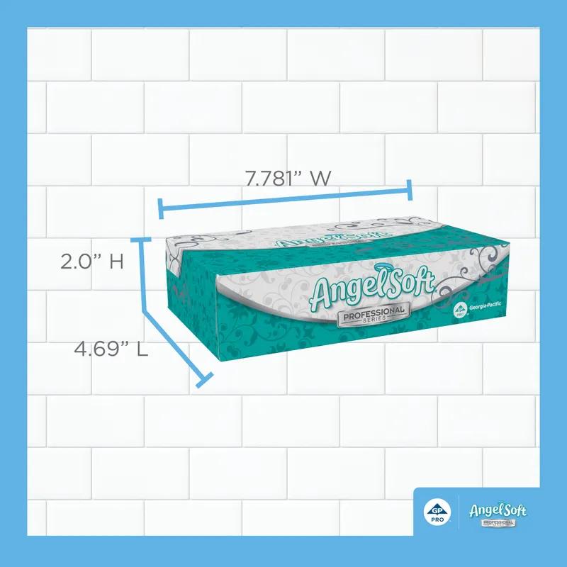 Angel Soft Professional® Facial Tissue 8.4X7.54 IN 2PLY White 1/2 Fold Flat Box Premium 100 Sheets/Pack 30 Packs/Case