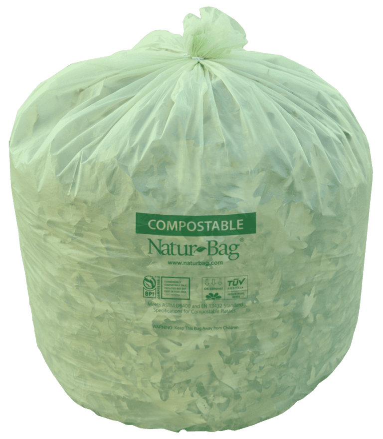Natur-Bag Can Liner Compostable Liner 40X46 IN 45 GAL Green Plastic 0.8MIL 20 Count/Roll 5 Rolls/Case