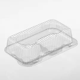 Polar Pak® Muffin Hinged Container With Dome Lid 8.93X5.5X3.444 IN 2 Compartment OPS Clear Rectangle 250/Case