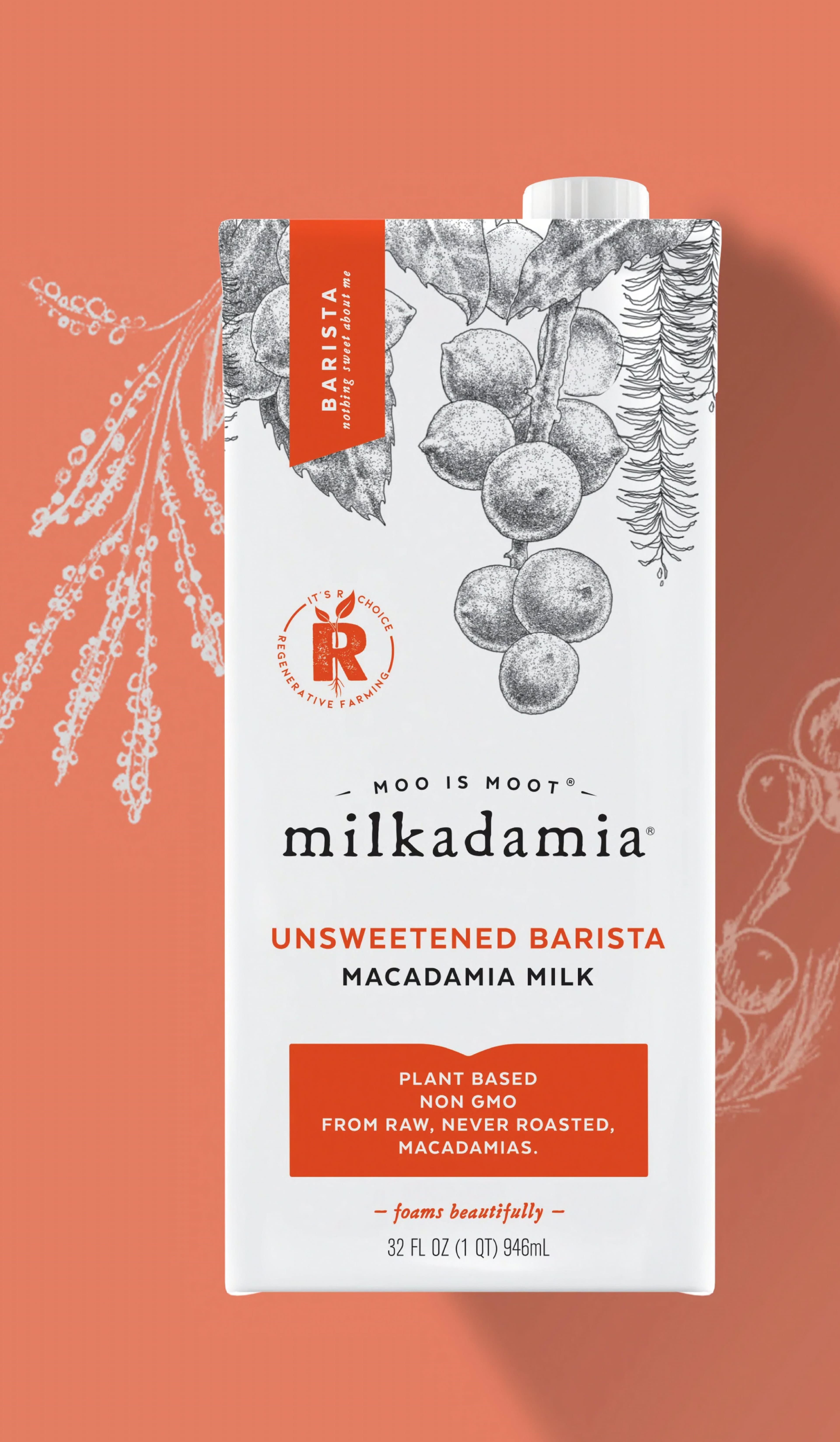 milkadamia® Barista Macadamia Milk 31 FLOZ Unsweetened 12/Case