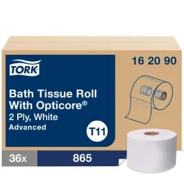 Tork OptiCore® Dublnature Toilet Paper & Tissue Roll T11 4X3.75 IN 289 FT 2PLY White Embossed Refill 865 Sheets/Roll