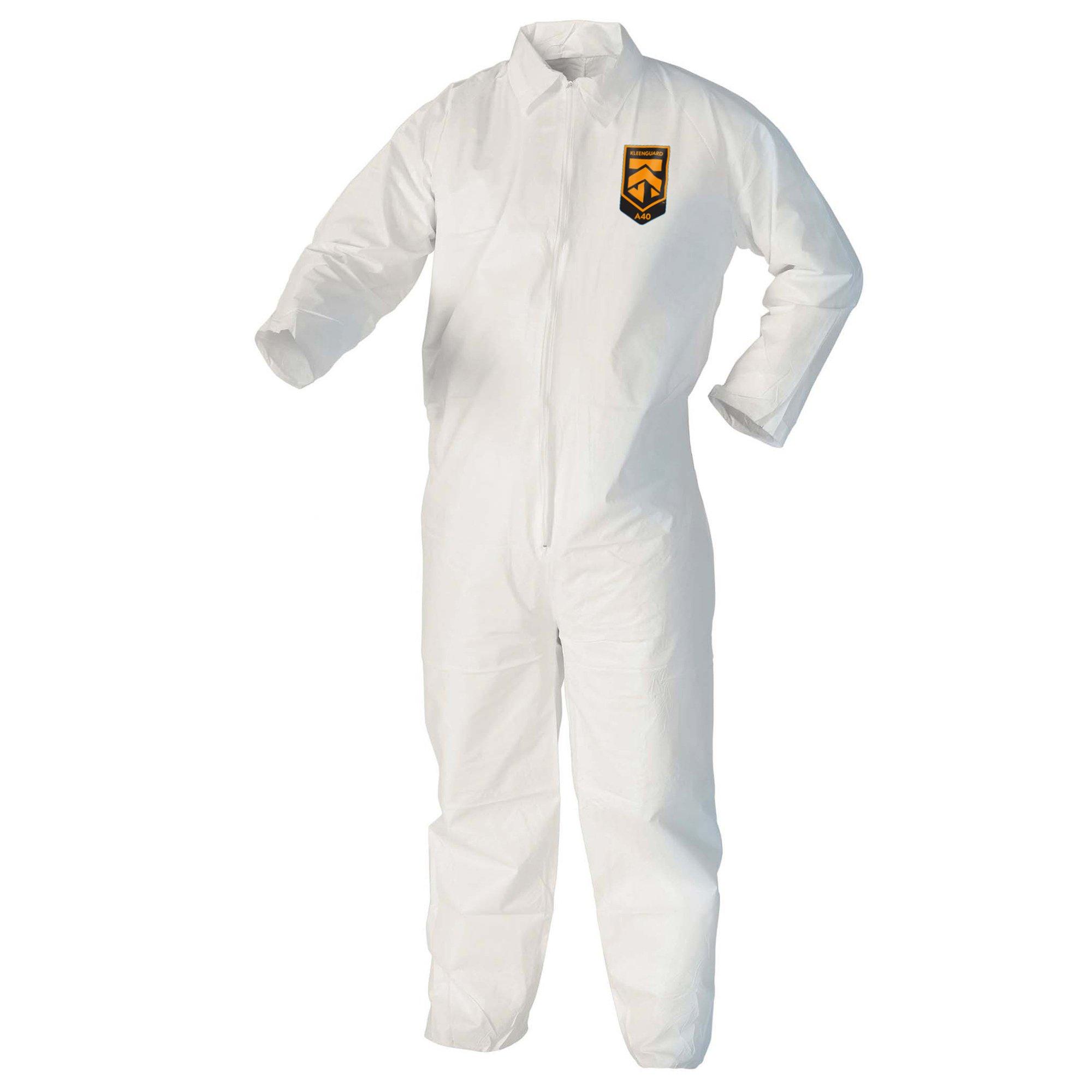 KleenGuard™ Coveralls XXXL White 5-Layer (SMS) Breathable Particle Protection Zippered Front 20/Case