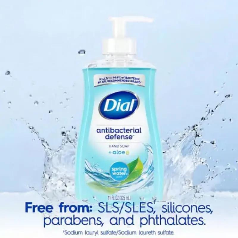 Dial Hand Soap Liquid 11 OZ Spring Water Antibacterial 12/Carton