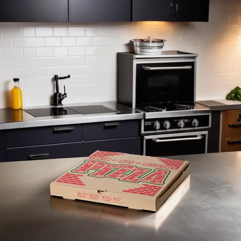 Pizza Box 18 IN Corrugated Cardboard Kraft Stock Print 50/Bundle