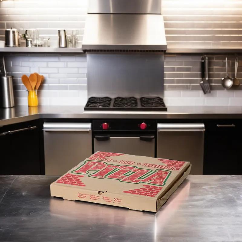Pizza Box 18 IN Corrugated Cardboard Kraft Stock Print 50/Bundle
