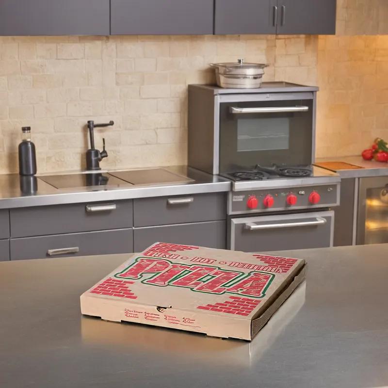 Pizza Box 18 IN Corrugated Cardboard Kraft Stock Print 50/Bundle