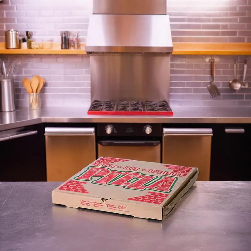 Pizza Box 18 IN Corrugated Cardboard Kraft Stock Print 50/Bundle