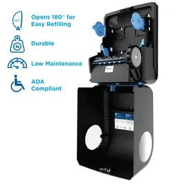 Pacific Blue Ultra™ Paper Towel Dispenser 9X12.9X16 IN Wall Mount Black 1-Roll Mechanical High Capacity 8IN Roll 1/Each