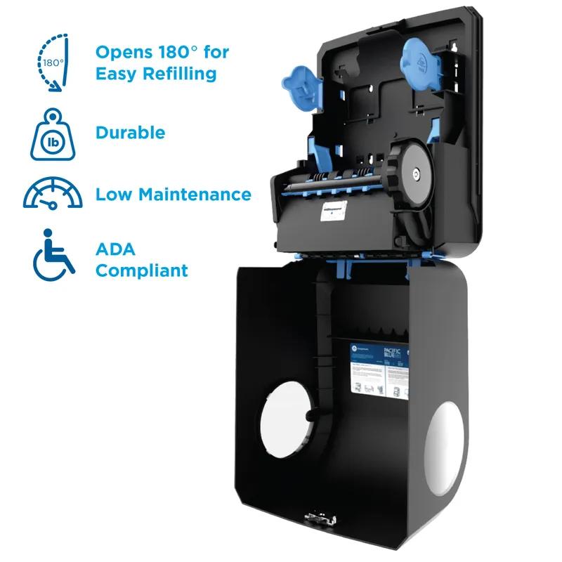 Pacific Blue Ultra™ Paper Towel Dispenser 9X12.9X16 IN Wall Mount Black 1-Roll Mechanical High Capacity 8IN Roll 1/Each