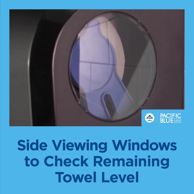 Pacific Blue Ultra™ Paper Towel Dispenser 9X12.9X16 IN Wall Mount Black 1-Roll Mechanical High Capacity 8IN Roll 1/Each