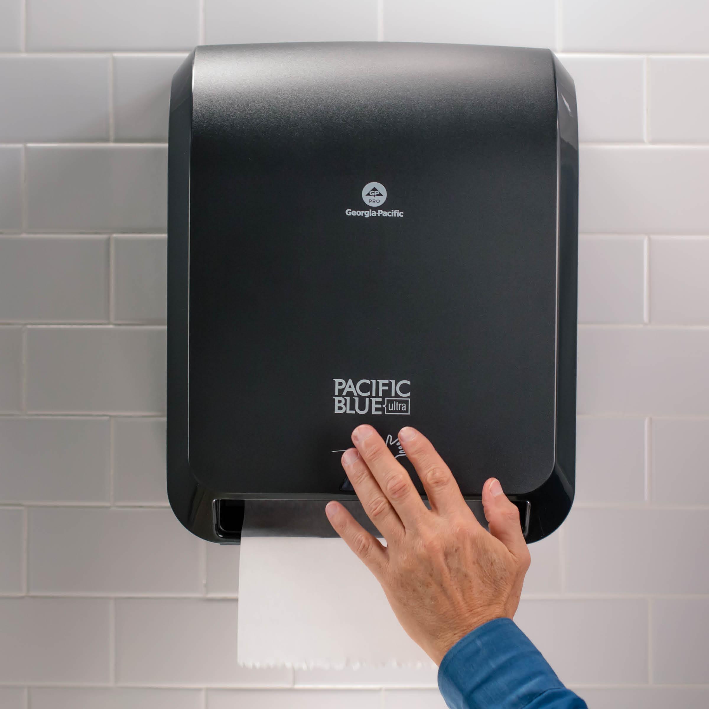 Pacific Blue Ultra™ Paper Towel Dispenser 9X12.9X16 IN Wall Mount Black 1-Roll Touchless High Capacity Automatic 1/Each