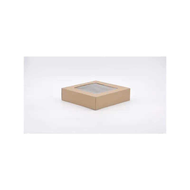 Victoria Bay Cake Box 10X10X2.5 IN Kraft With Window 200/Case