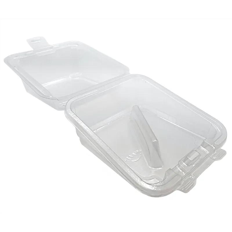 Cake Slice Hinged Container 2 CT 5.75X6.5X2.88 IN RPET Clear Tamper-Evident 400/Case