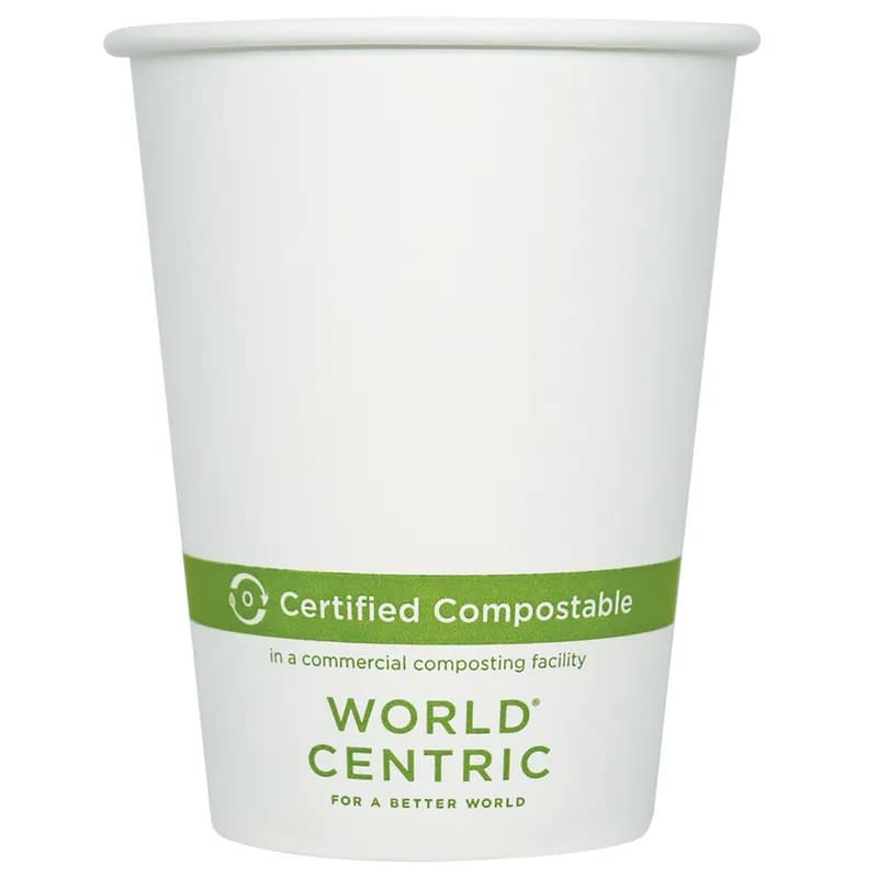 Hot Cup 12 OZ Paper PLA White 1000/Case