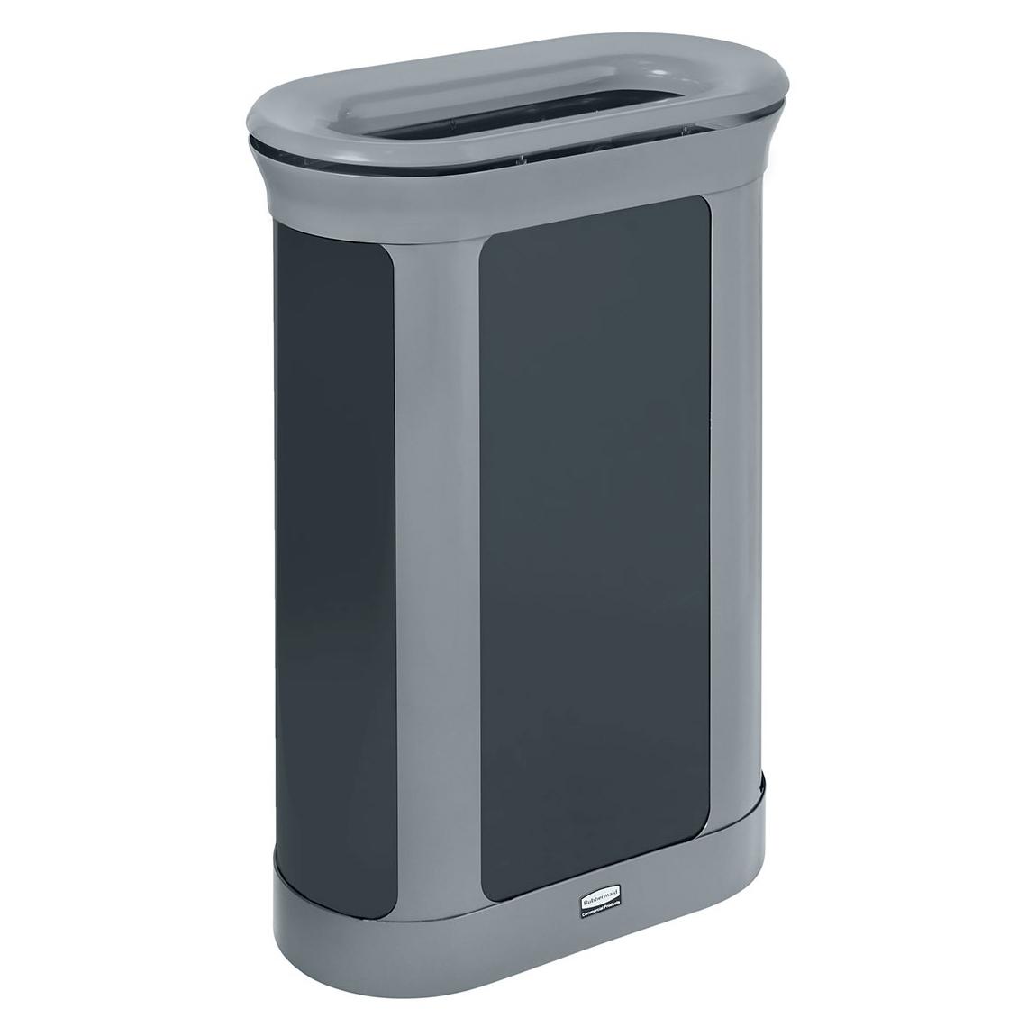 Enhance™ Pill 1-Stream Trash Can 13 GAL Pearl Gray Umbra Gray Metal With Hinged Lid 1/Each