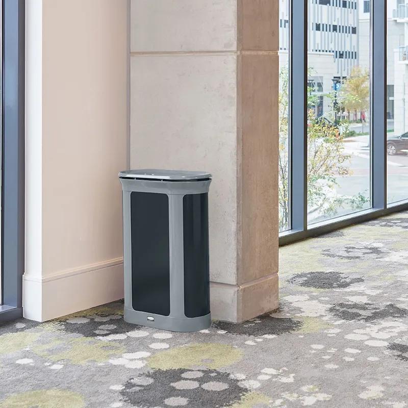 Enhance™ Pill 1-Stream Trash Can 13 GAL Pearl Gray Umbra Gray Metal With Hinged Lid 1/Each