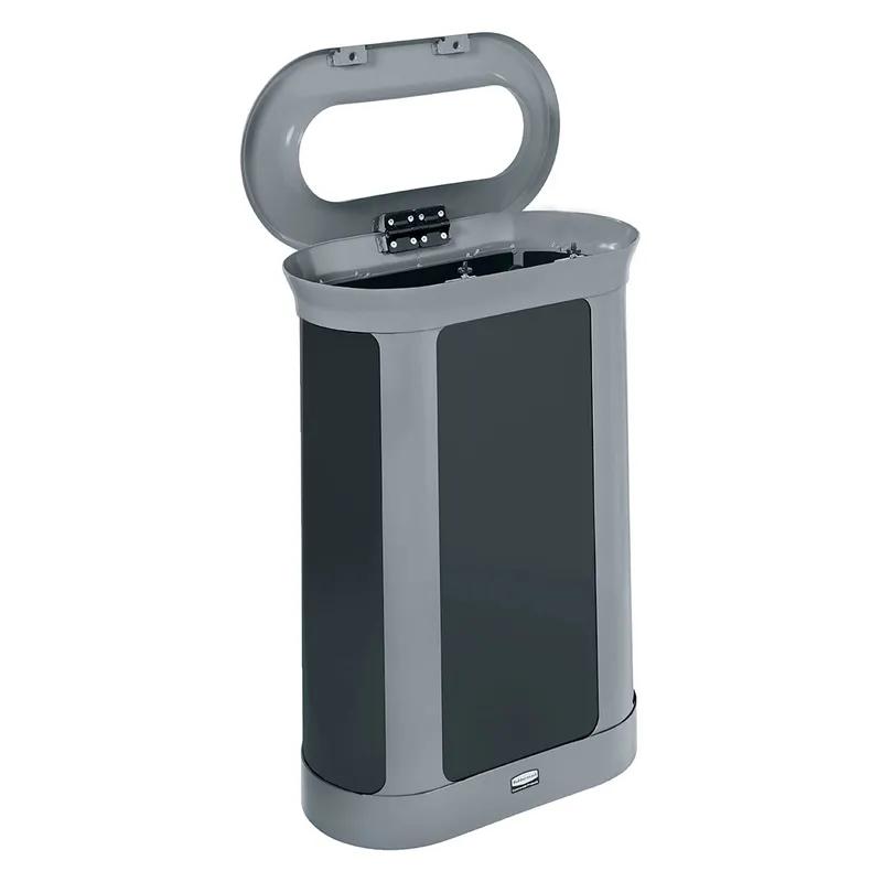 Enhance™ Pill 1-Stream Trash Can 13 GAL Pearl Gray Umbra Gray Metal With Hinged Lid 1/Each