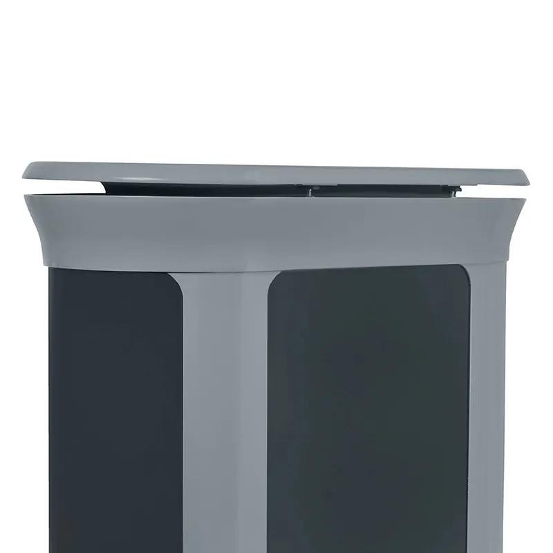 Enhance™ Pill 1-Stream Trash Can 13 GAL Pearl Gray Umbra Gray Metal With Hinged Lid 1/Each