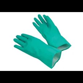 Gloves Sizes 7-11 13 IN Green 15MIL Nitrile Flock Lined Unsupported Diamond Grip 12/Pack