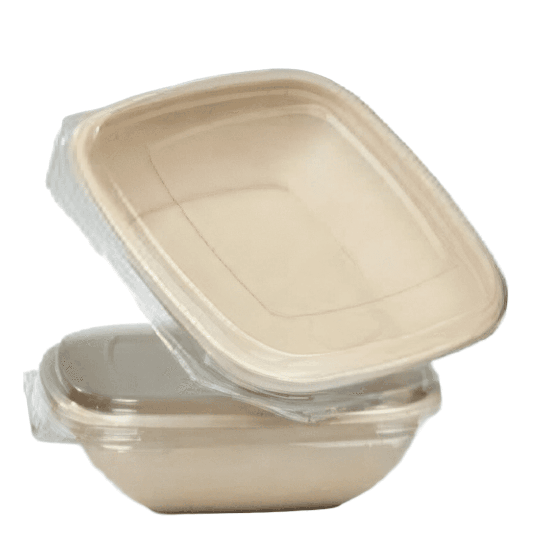 Lid RPET Clear Square For 24-32 OZ Bowl 250/Case